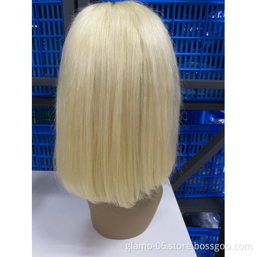 613 Blonde Wigs Short Bob Lace Front Wigs Human Hair For Black Women Silky Straight 13x4 Lace Wigs Pre-plucked Hairline Full End
